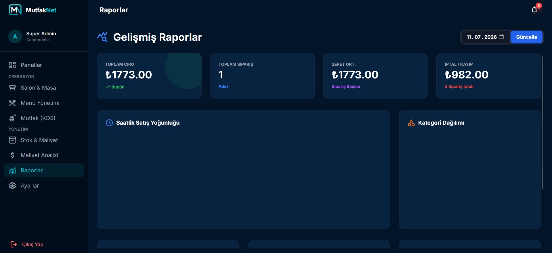Gelişmiş Raporlama